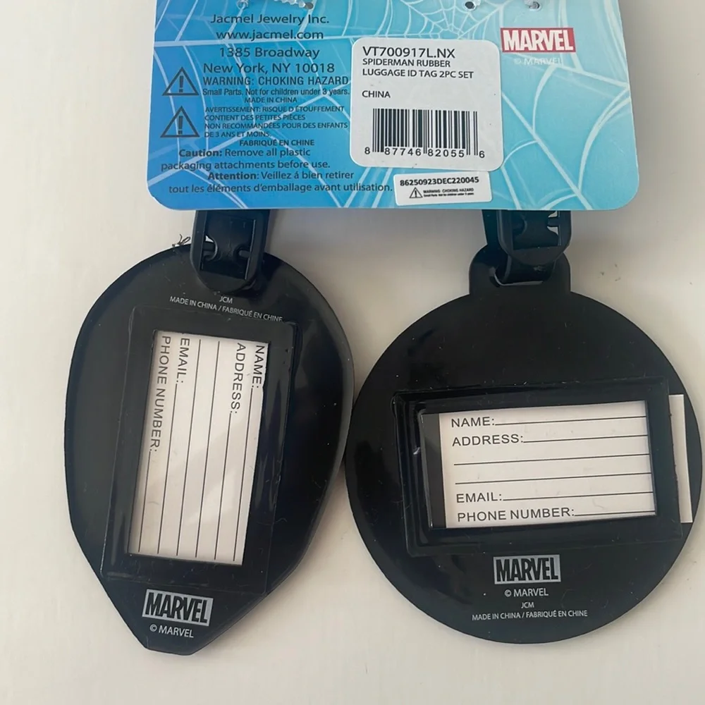 Disney Marvel Spiderman Spider-Man luggage tags - set of 2 pieces brand new NWT